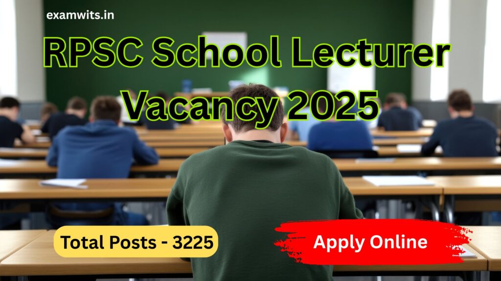 RPSC School Lecturer Vacancy 2025